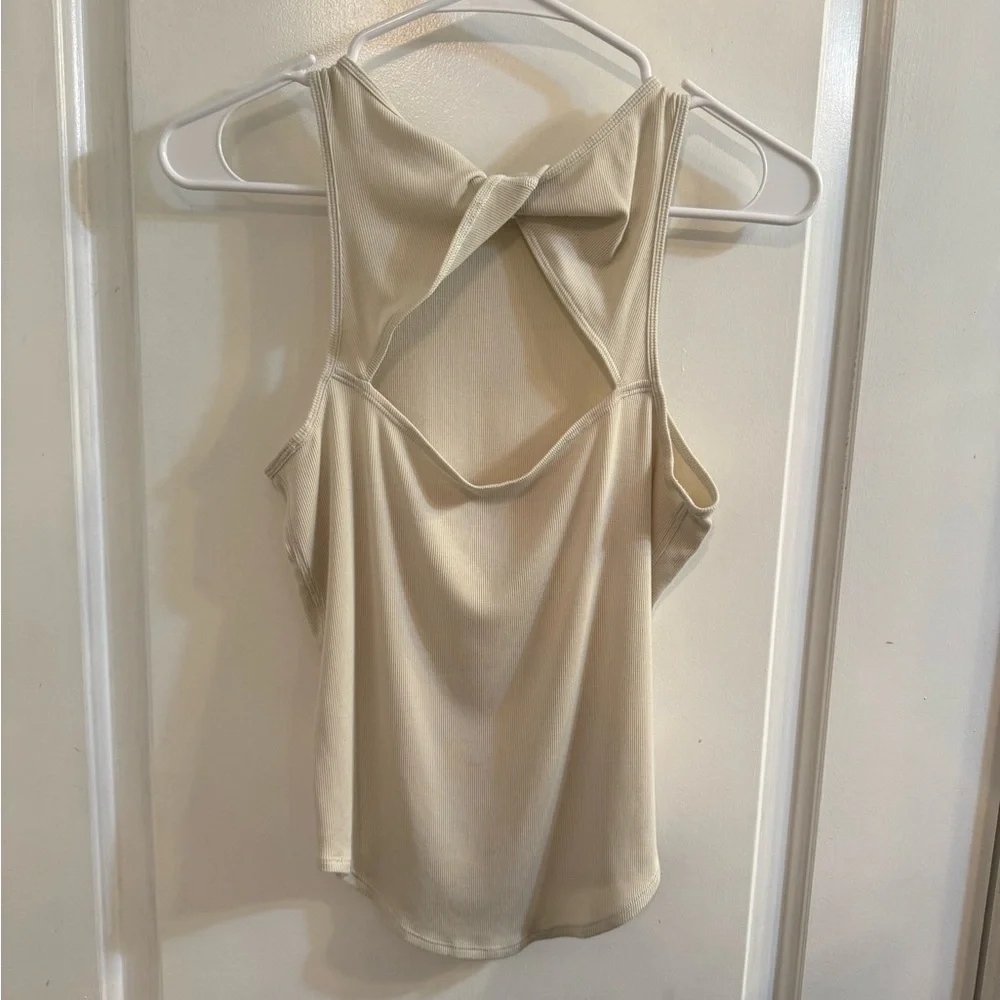 Lululemon Modal Silk Twist-Back Yoga Tank Top Bone